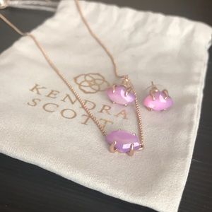 Kendra Scott Ellms Rose Gold Earrings & Necklace